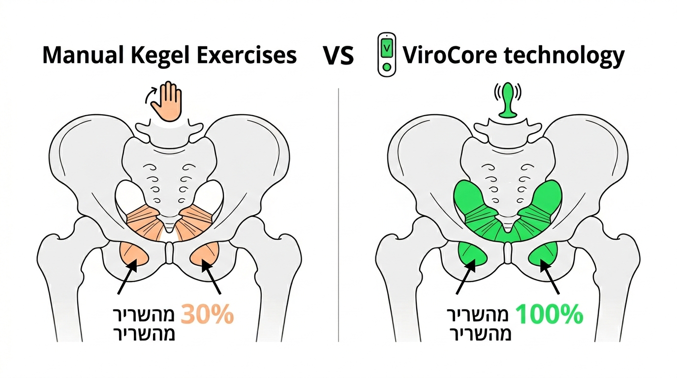 קגל ידני 30% vs ViroCore 100%