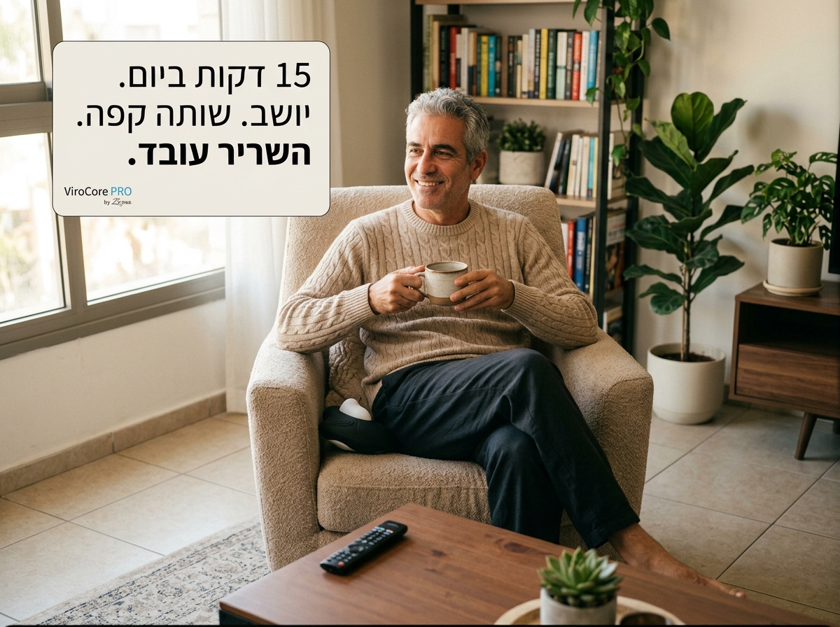 15 דקות ביום - יושב, שותה קפה, השריר עובד